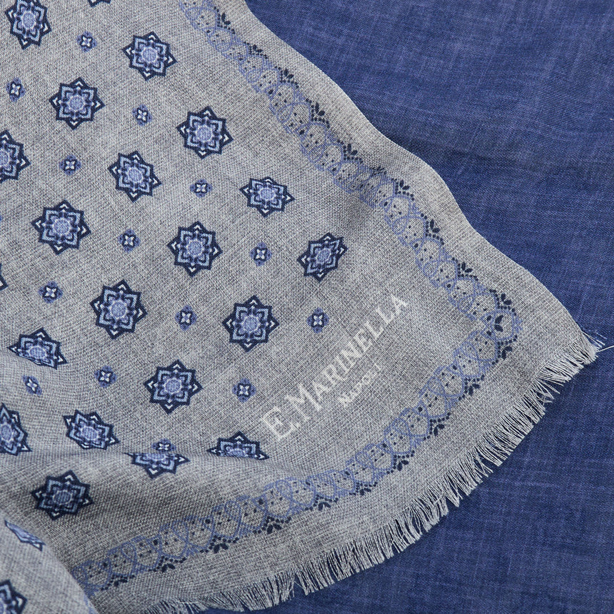 SCIARPA TUBOLARE GRIGIO CHIARO IN LANA E SETA