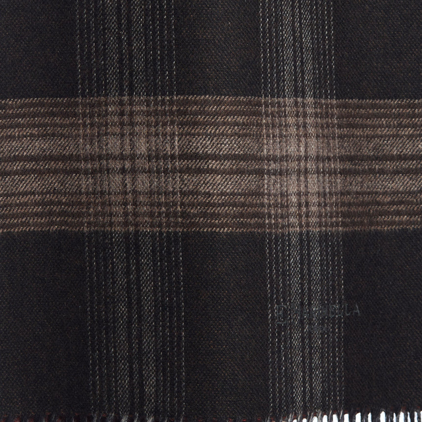 BICOLOR BROWN SILK AND CASHMERE SCARF