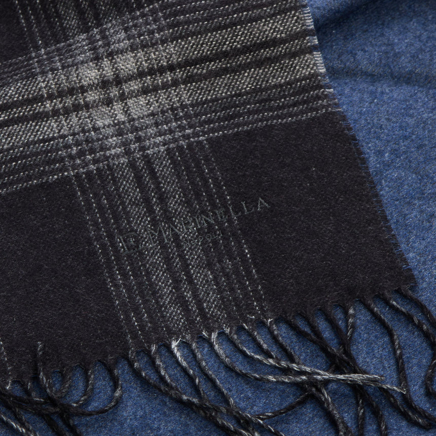 BICOLOR BLACK SILK AND CASHMERE SCARF