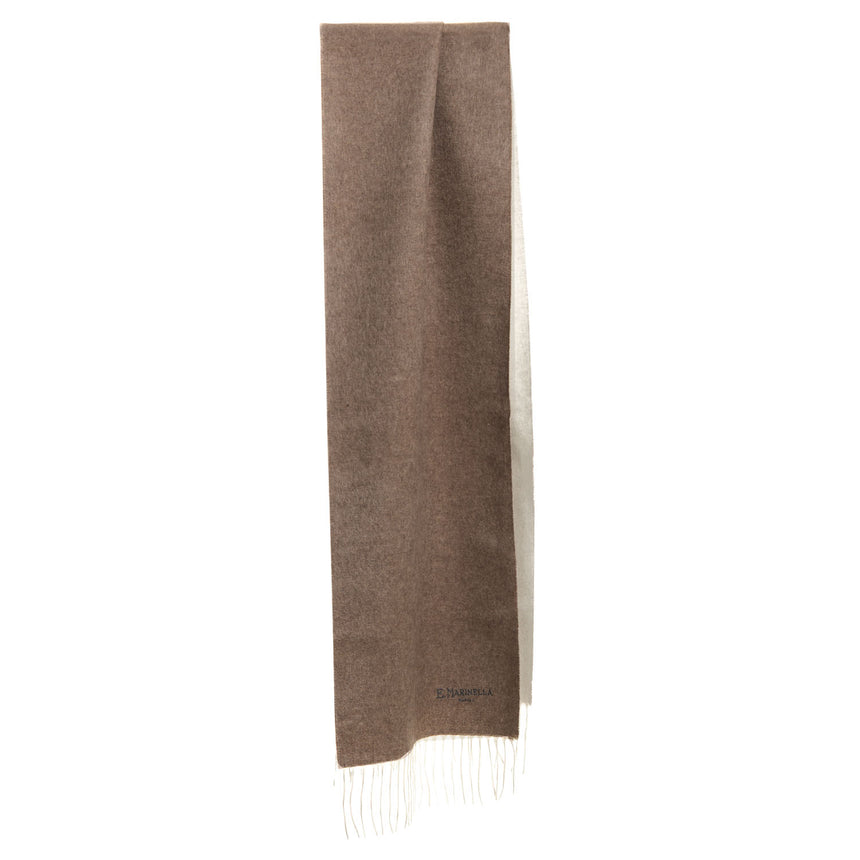 BICOLOR CAMEL AND BEIGE SILK AND CASHMERE SCARF