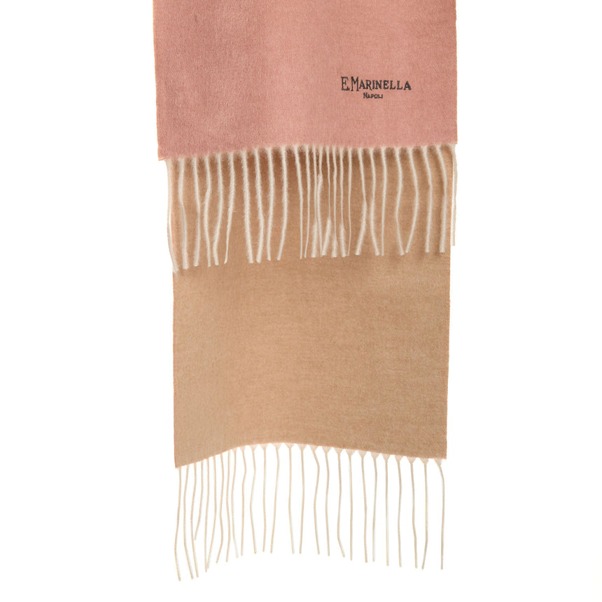 BICOLOR PINK AND BEIGE SILK AND CASHMERE SCARF