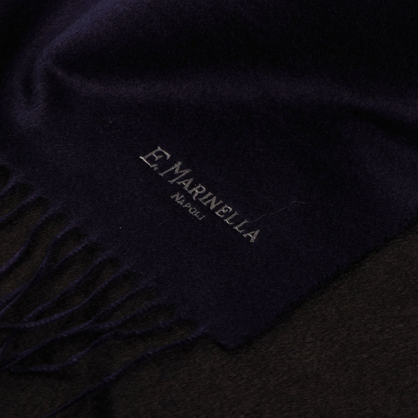 BICOLOR DARK BLUE SILK AND CASHMERE SCARF