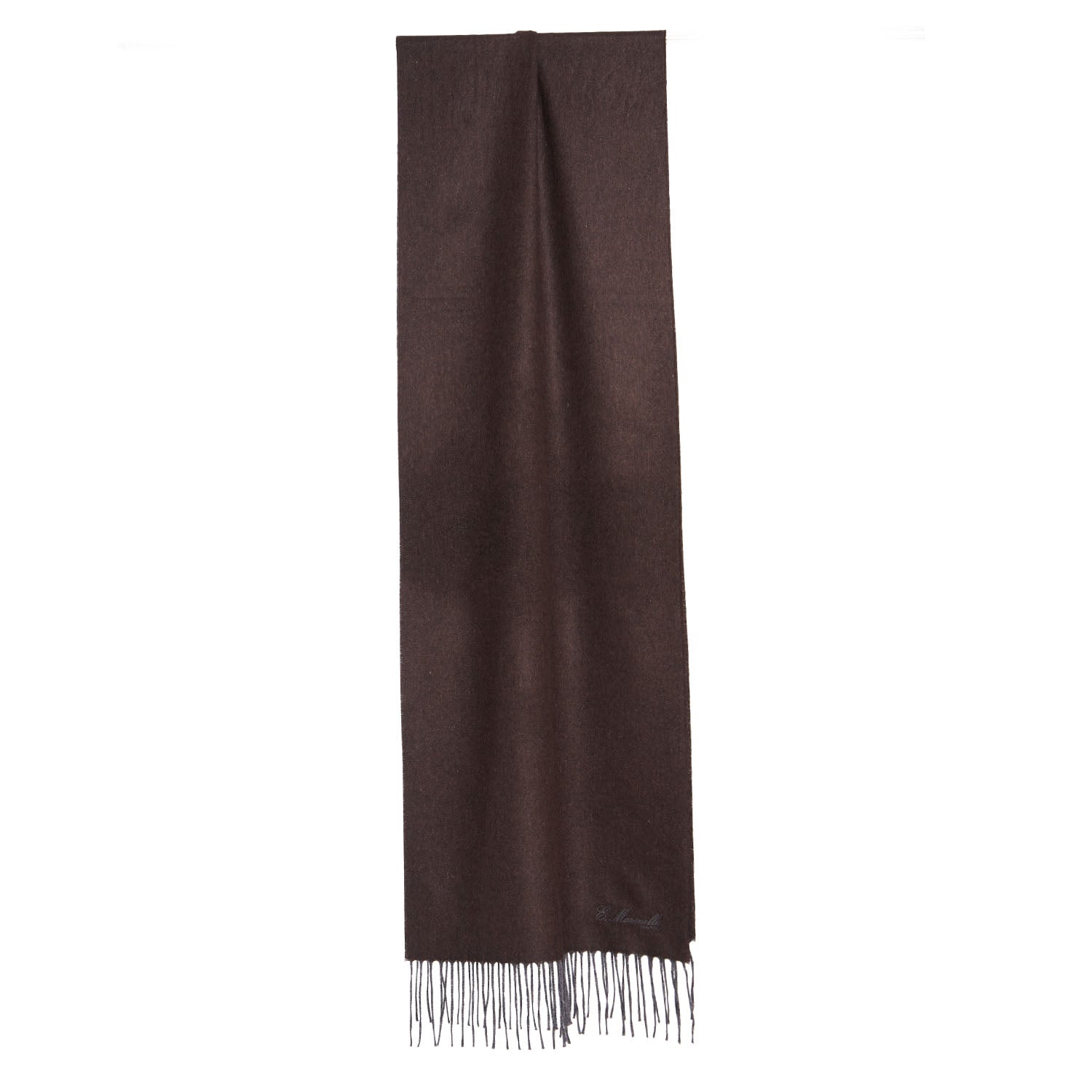 Dark Brown Silk And Cashmere Scarf - Solid Color – E.Marinella