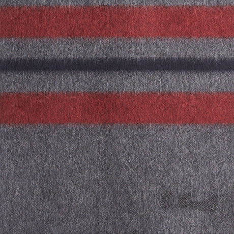 MULTICOLOR GREY AND RED SILK AND CASHMERE SCARF