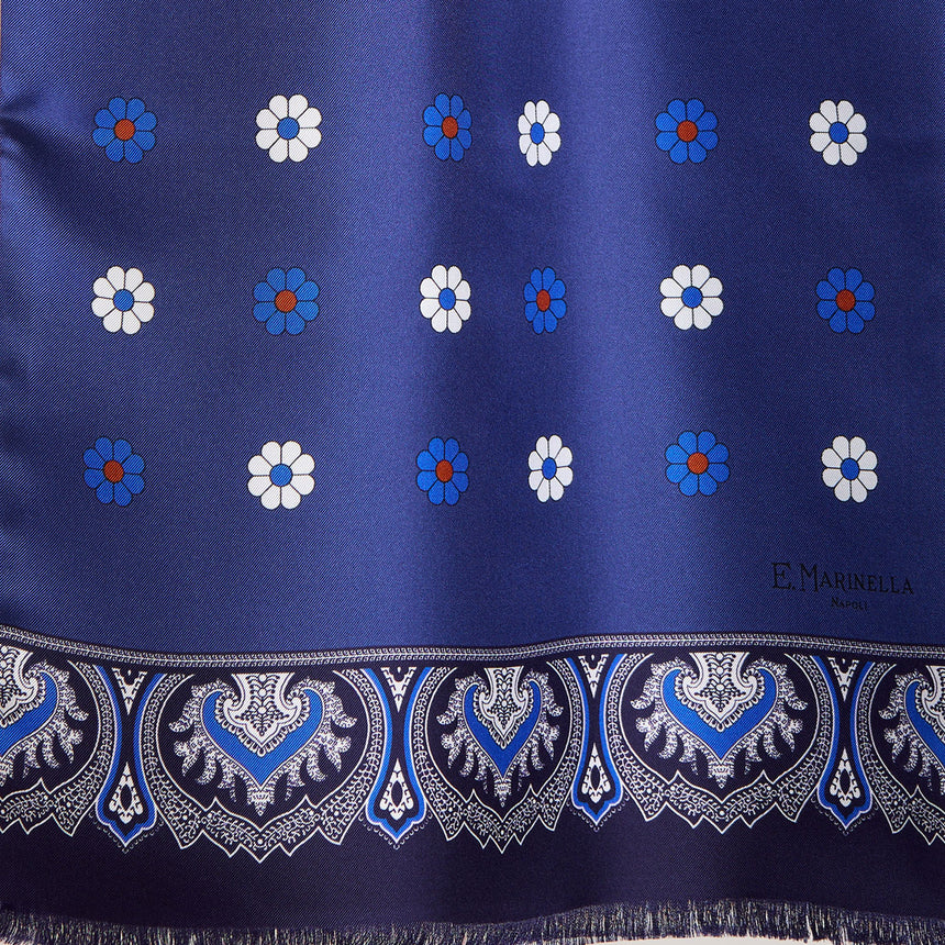 SCIARPA TUBOLARE BLU IN SETA TWILL