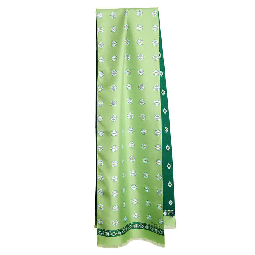 SCIARPA TUBOLARE VERDE IN SETA TWILL