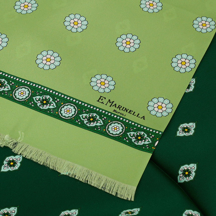 SCIARPA TUBOLARE VERDE IN SETA TWILL