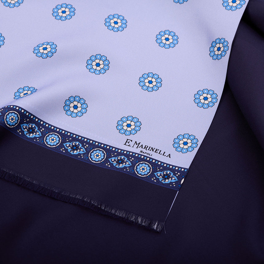 SCIARPA TUBOLARE BLU IN SETA TWILL