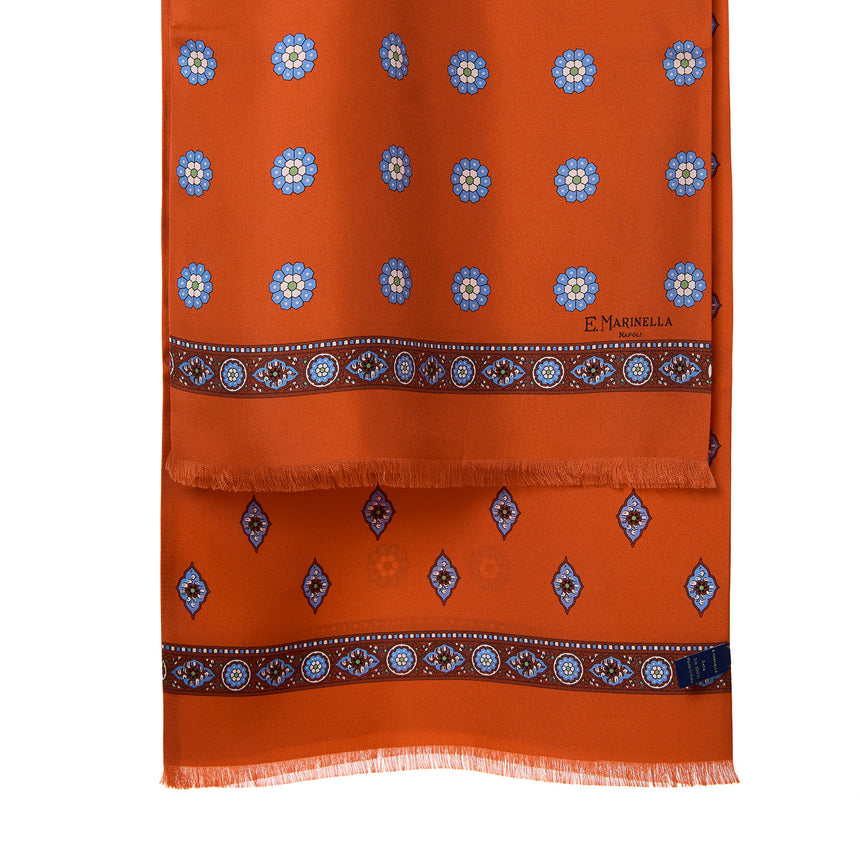 SCIARPA TUBOLARE ARANCIONE IN SETA TWILL