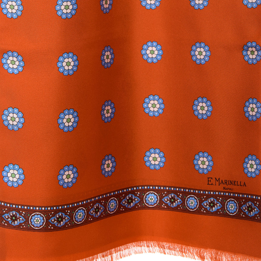SCIARPA TUBOLARE ARANCIONE IN SETA TWILL