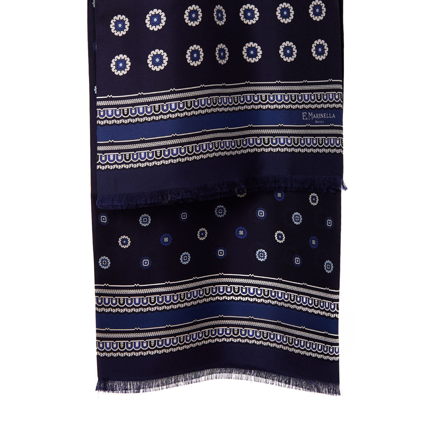 SCIARPA TUBOLARE BLU SCURO IN SETA TWILL