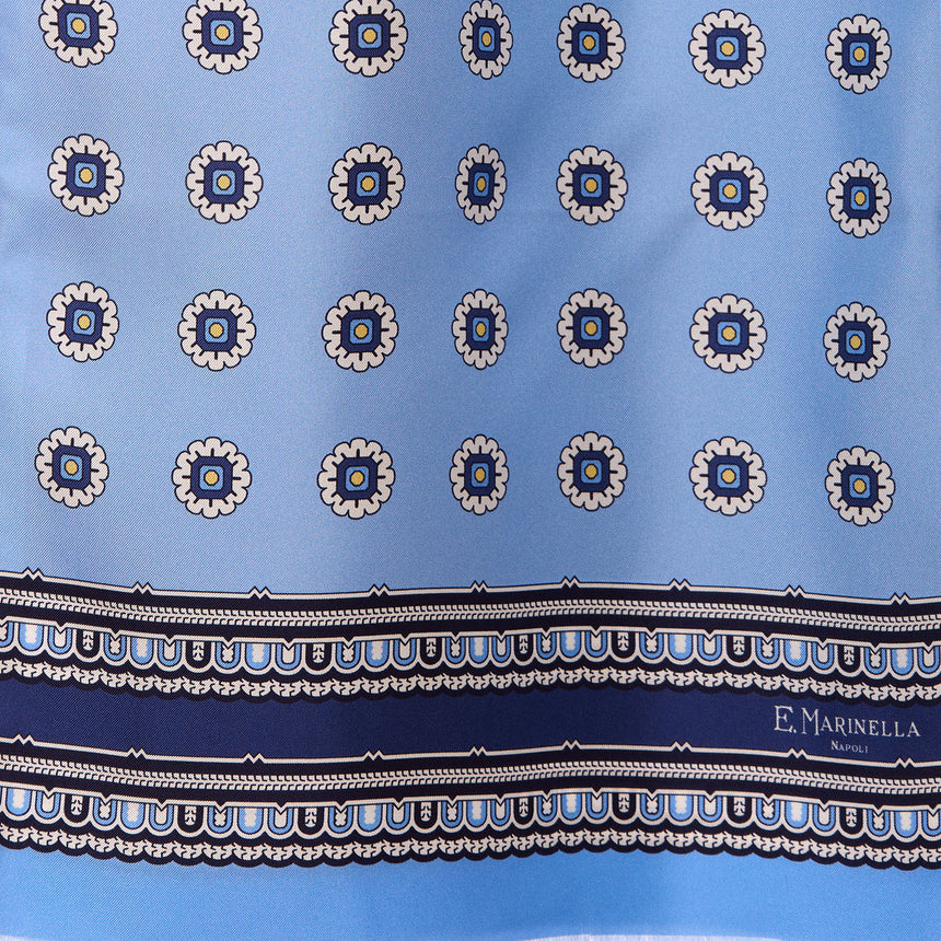 SCIARPA TUBOLARE AZZURRA IN SETA TWILL