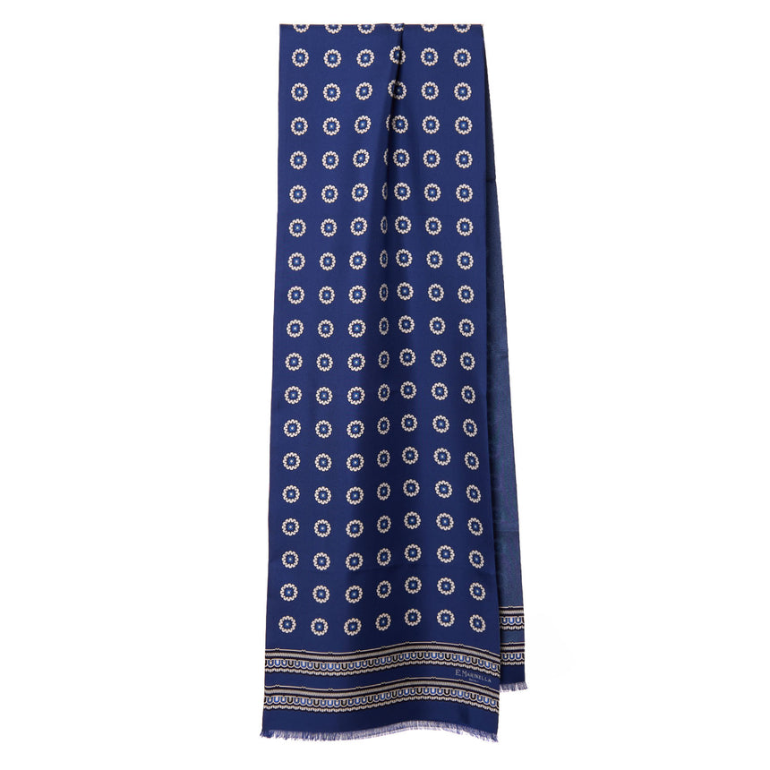 SCIARPA TUBOLARE BLU IN SETA TWILL