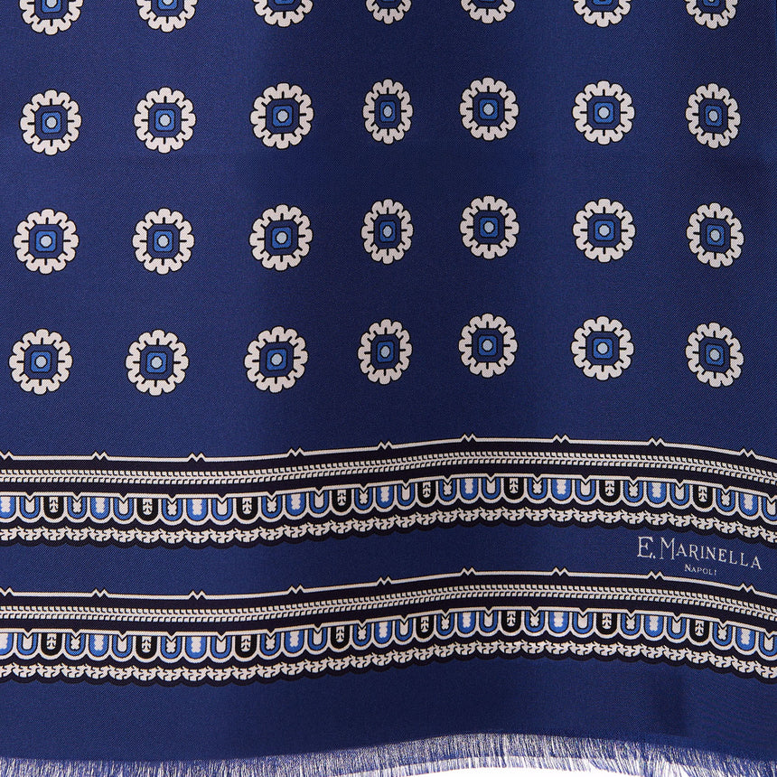 SCIARPA TUBOLARE BLU IN SETA TWILL