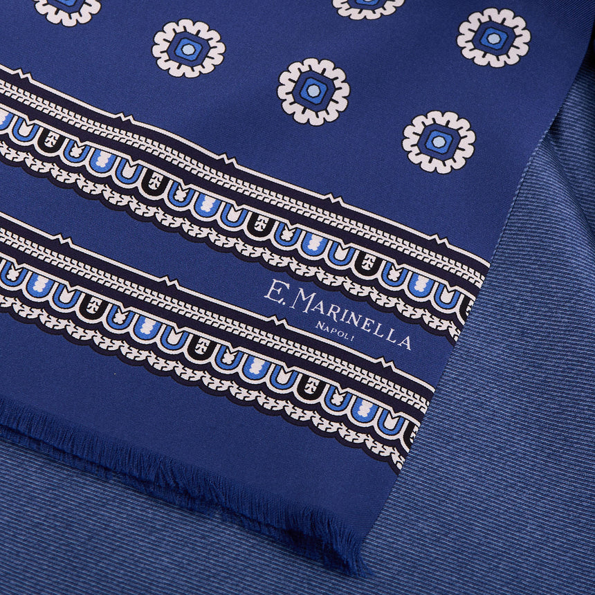 SCIARPA TUBOLARE BLU IN SETA TWILL