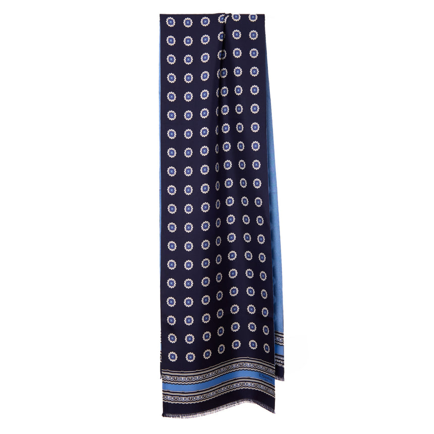 SCIARPA TUBOLARE BLU SCURO IN SETA TWILL