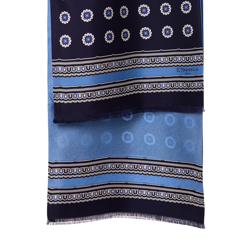 SCIARPA TUBOLARE BLU SCURO IN SETA TWILL