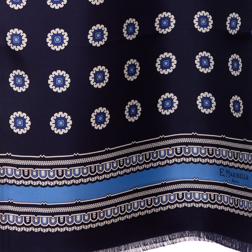 SCIARPA TUBOLARE BLU SCURO IN SETA TWILL