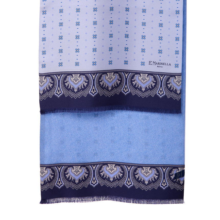 LIGHT BLUE DOUBLE SILK SCARF