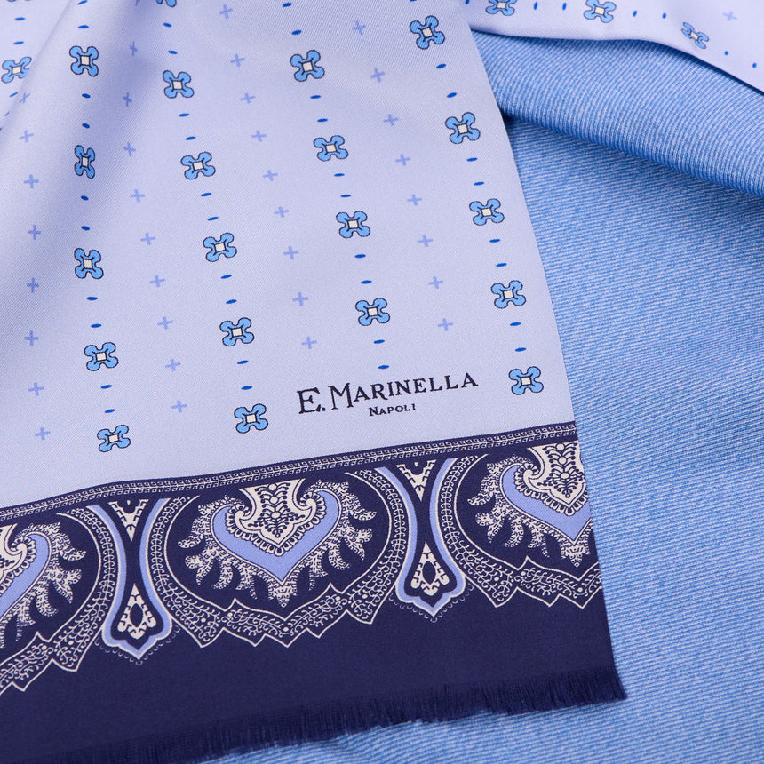 LIGHT BLUE DOUBLE SILK SCARF