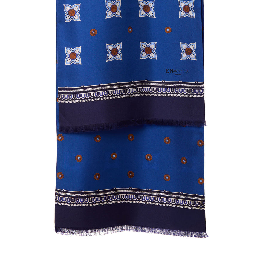 SCIARPA TUBOLARE BLU IN SETA TWILL