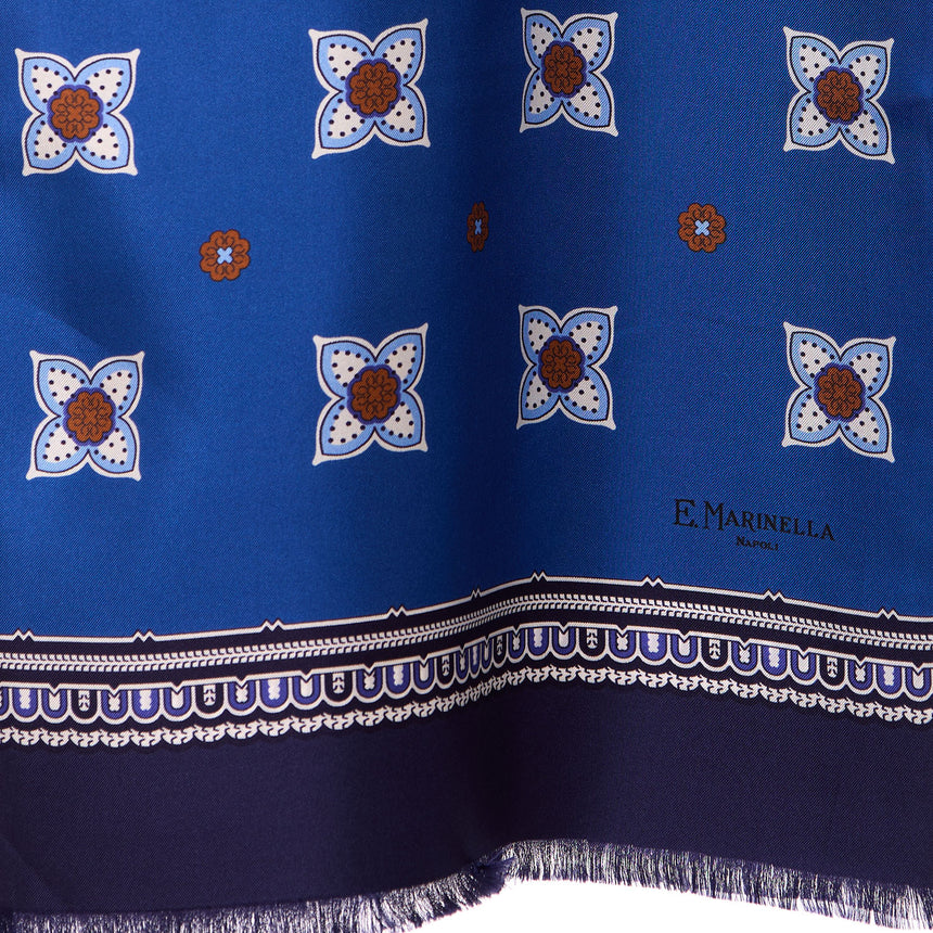 SCIARPA TUBOLARE BLU IN SETA TWILL