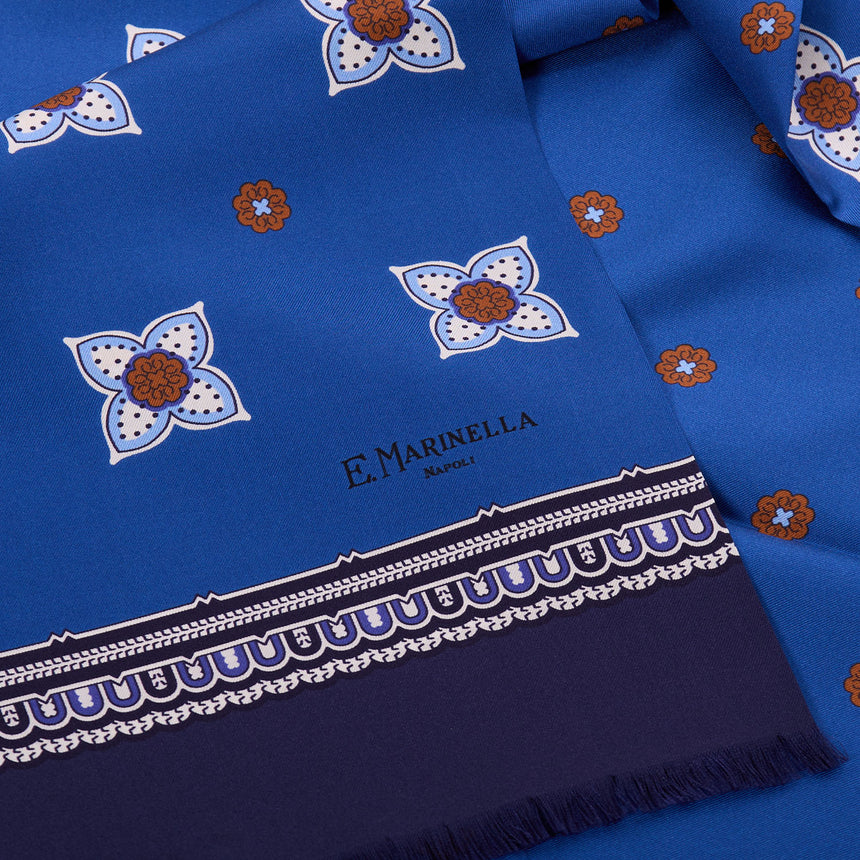SCIARPA TUBOLARE BLU IN SETA TWILL