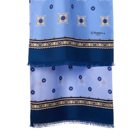 SCIARPA TUBOLARE AZZURRA IN SETA TWILL