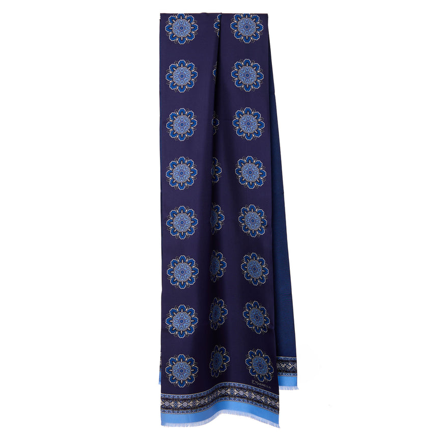 DARK BLUE DOUBLE SILK SCARF