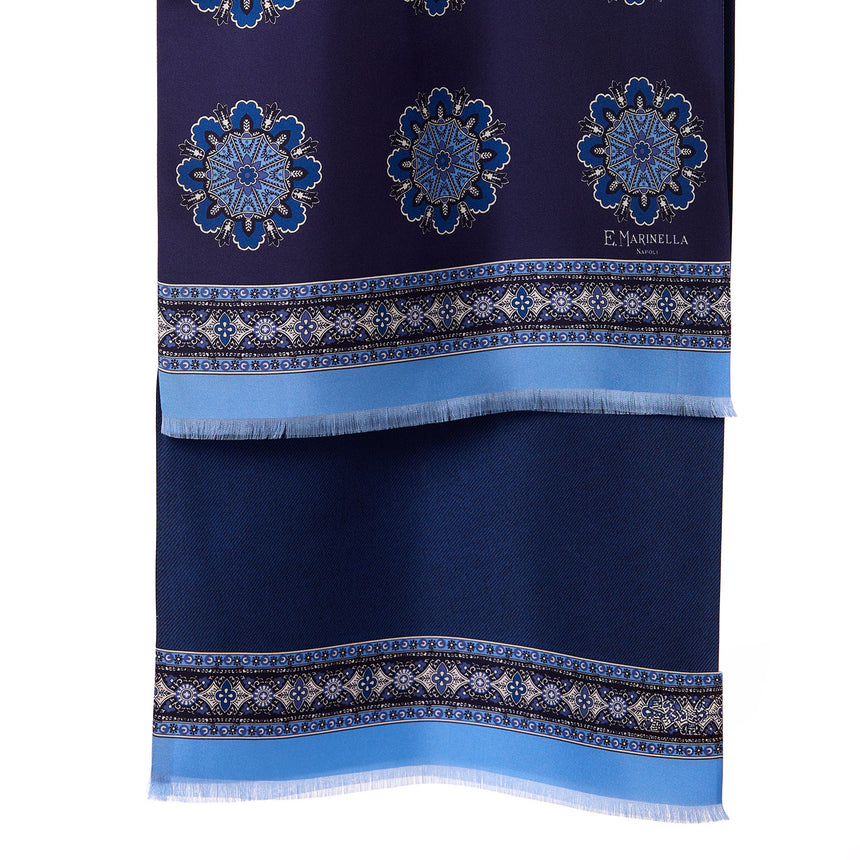DARK BLUE DOUBLE SILK SCARF