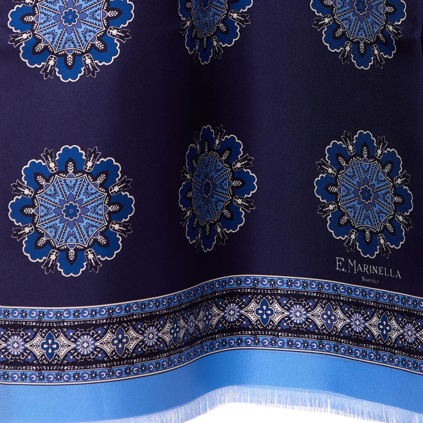 DARK BLUE DOUBLE SILK SCARF