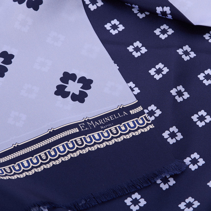 LIGHT AND DARK BLUE DOUBLE SILK SCARF