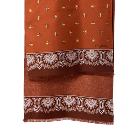 SCIARPA TUBOLARE ARANCIONE IN SETA TWILL