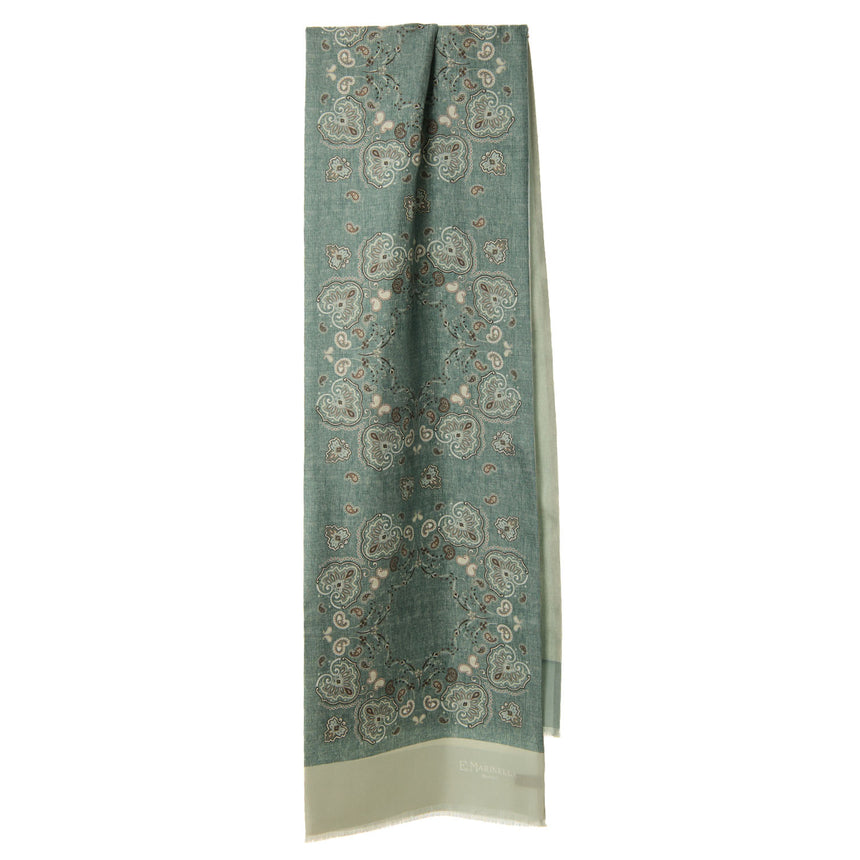 GREEN DOUBLE SILK SCARF