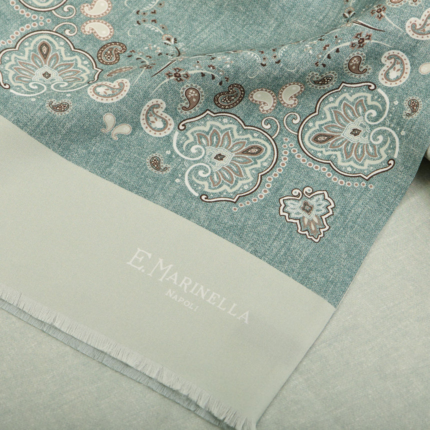 GREEN DOUBLE SILK SCARF