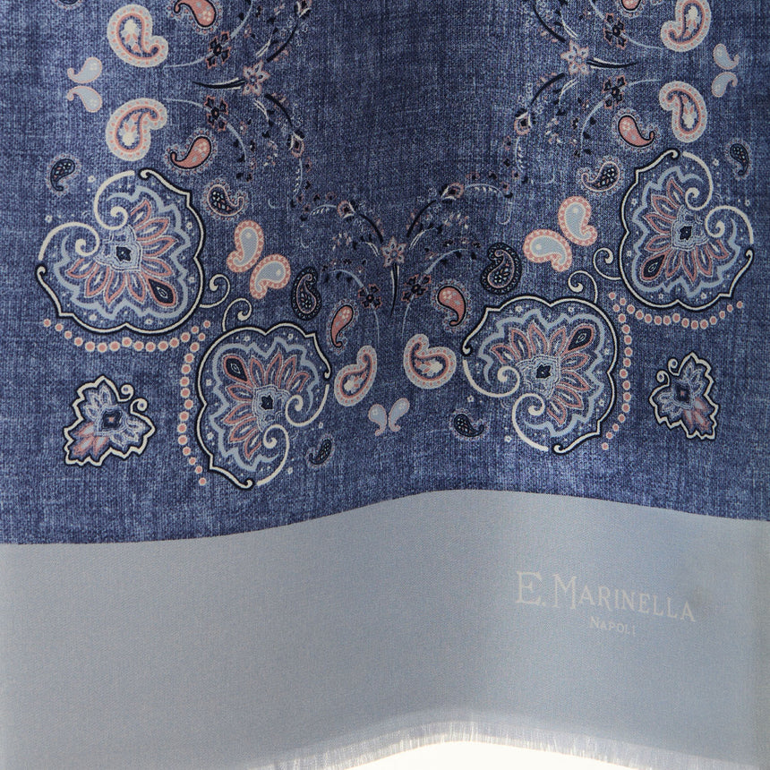 BLUE DOUBLE SILK SCARF