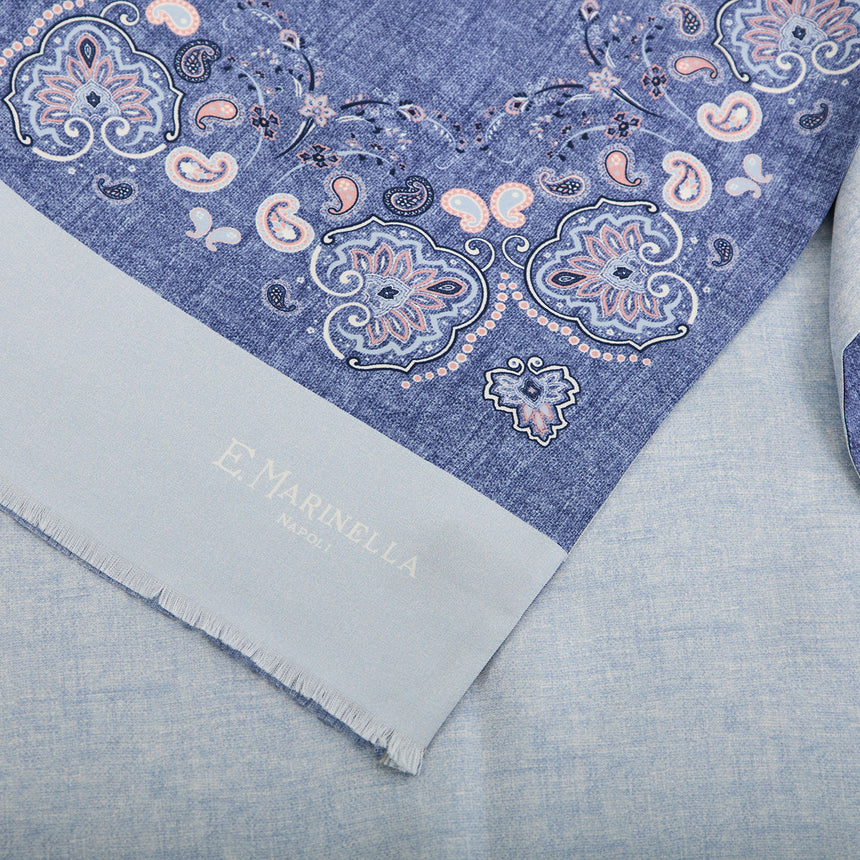 BLUE DOUBLE SILK SCARF