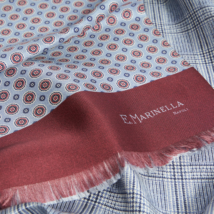 SCIARPA TUBOLARE AZZURRA E BORDEAUX