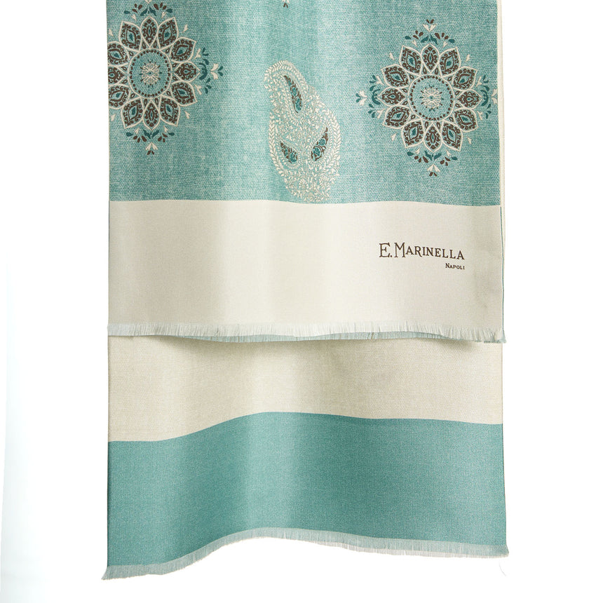 GREEN DOUBLE SILK SCARF