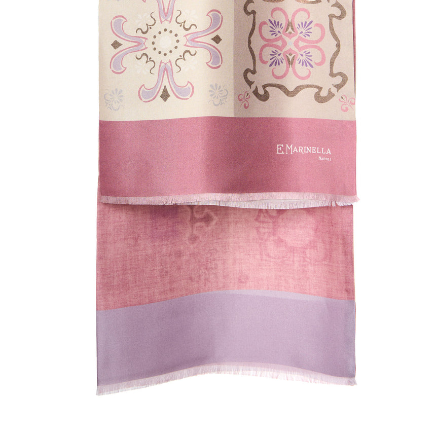 SCIARPA TUBOLARE ROSA IN SETA TWILL