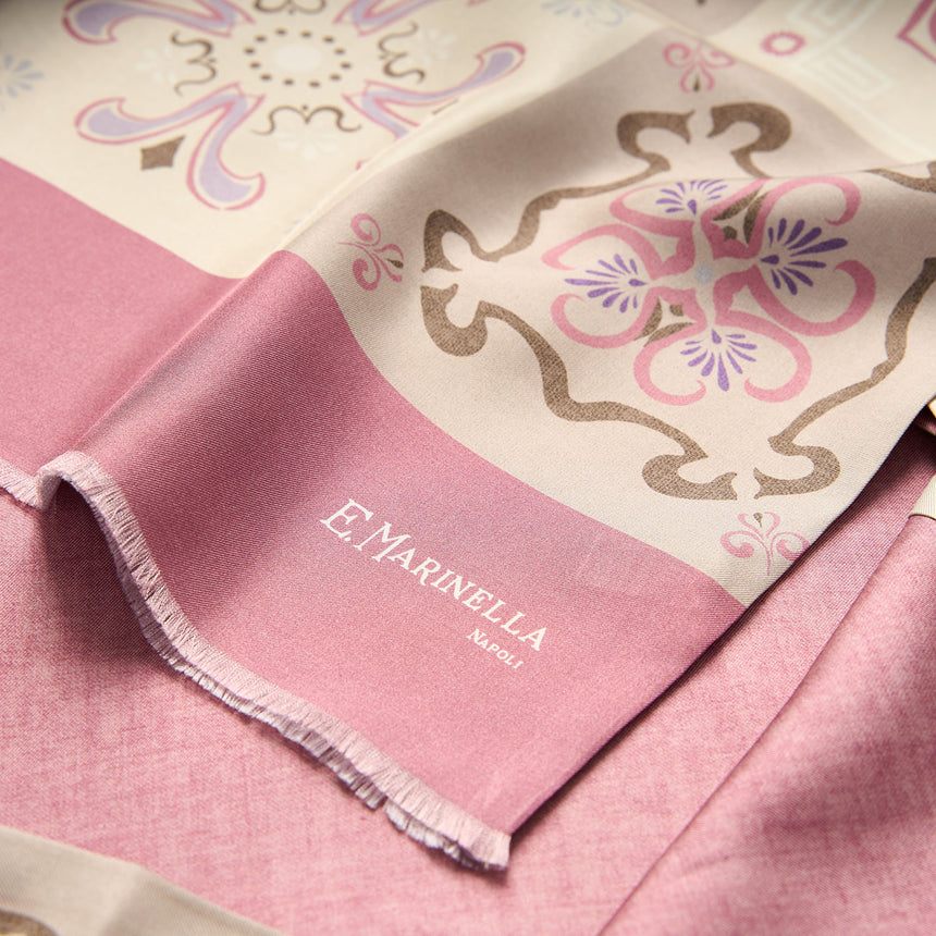 SCIARPA TUBOLARE ROSA IN SETA TWILL