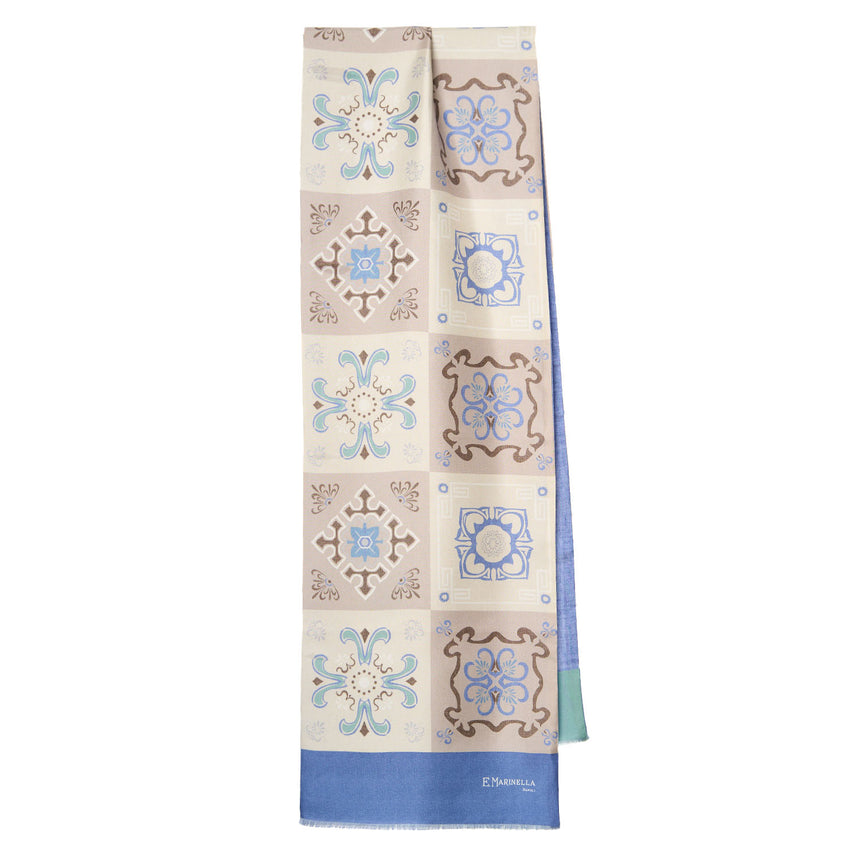 LIGHT BLUE DOUBLE SILK SCARF