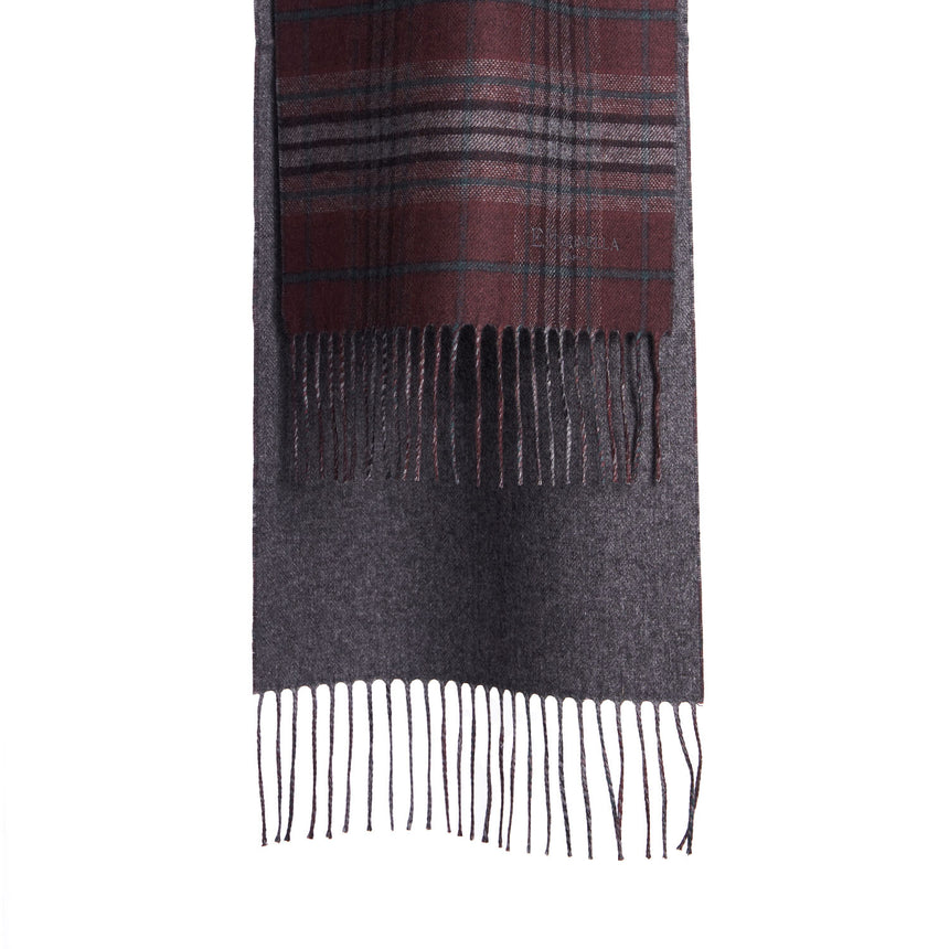 BICOLOR BURGUNDY SILK AND CASHMERE SCARF