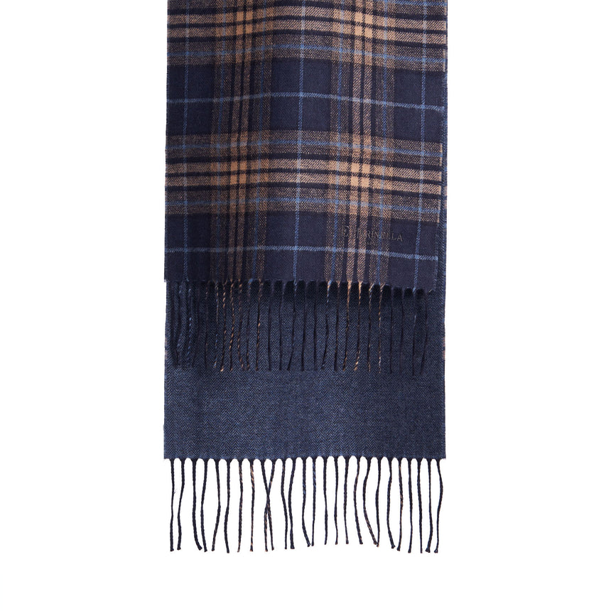 BICOLOR BLUE SILK AND CASHMERE SCARF