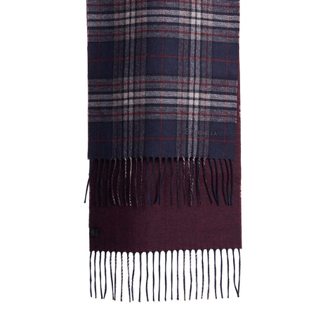 BICOLOR DARK BLUE SILK AND CASHMERE SCARF