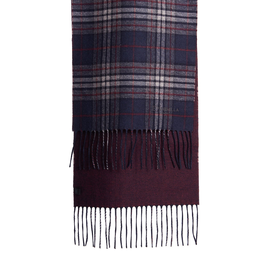 BICOLOR DARK BLUE SILK AND CASHMERE SCARF