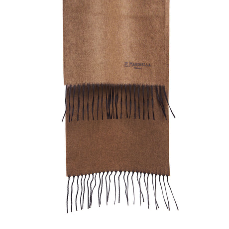 BROWN SILK AND CASHMERE SCARF