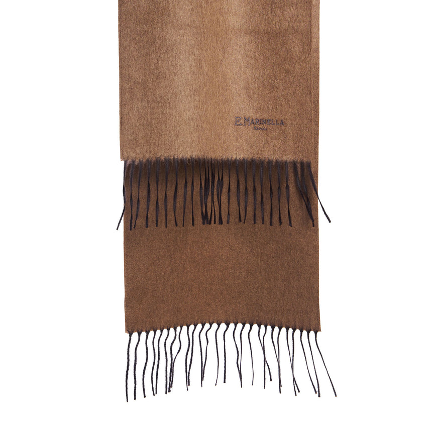 BROWN SILK AND CASHMERE SCARF
