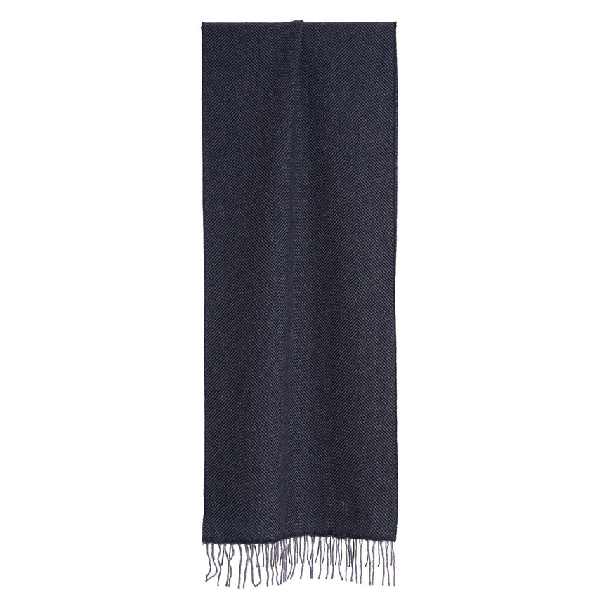 DARK BLUE FRINGED SCARF