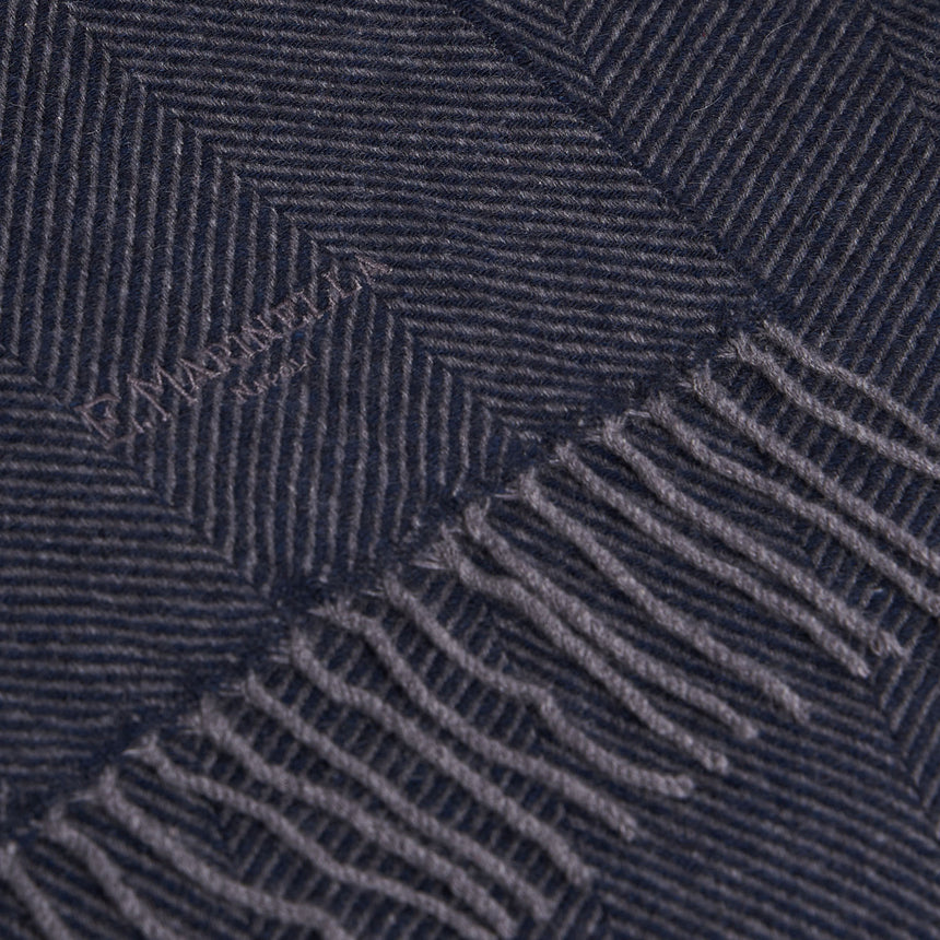 DARK BLUE FRINGED SCARF